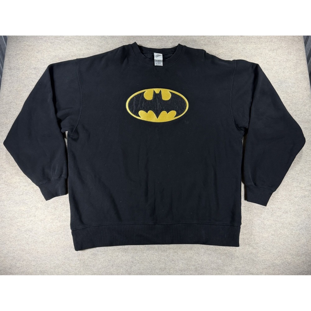 Vintage 1999 Batman Sweatshirt Mens XL Black Warner Bros Studio Store DC Comics